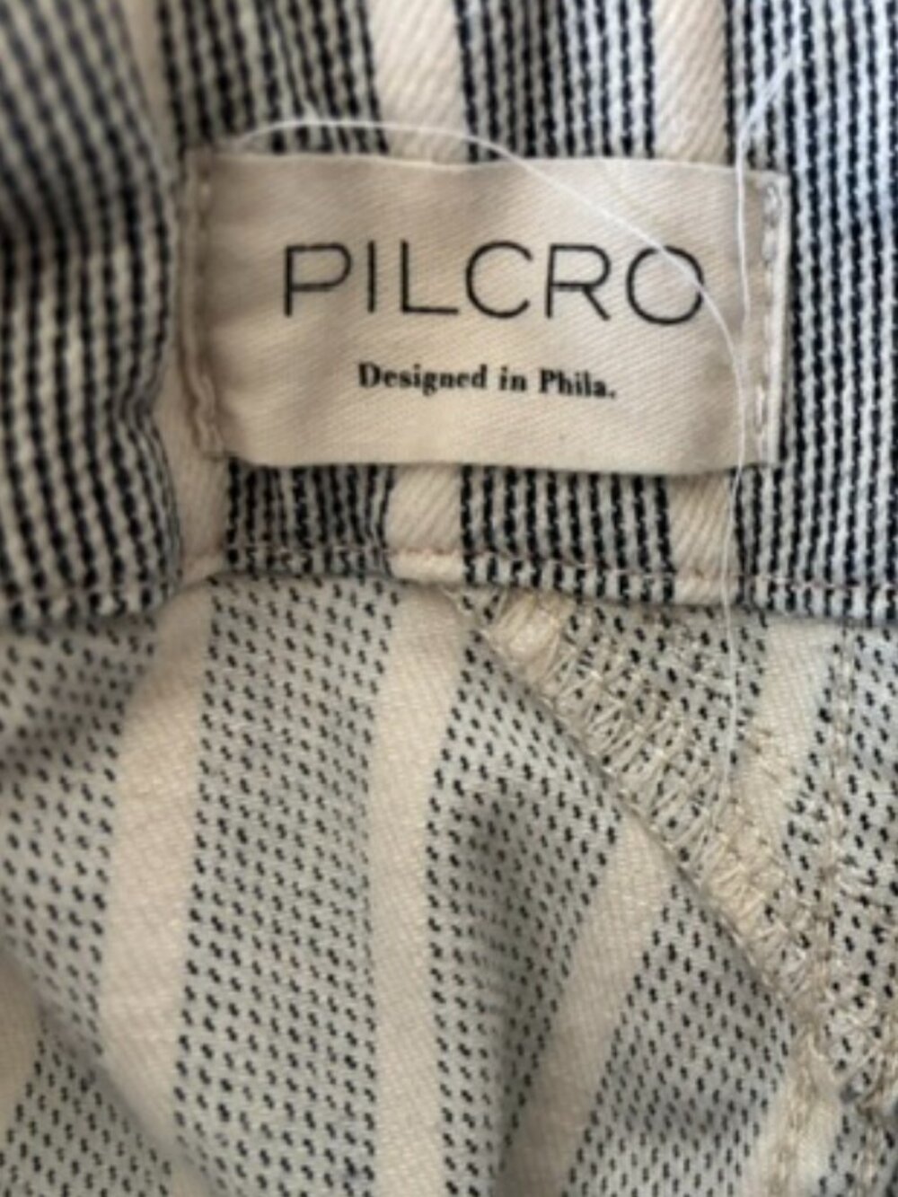 Pilcro by Anthropologie Foxglove Blue Stripe Wide Leg Cropped Pants 26 Waist - Picture 4 of 7